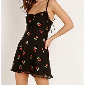 Black Cherry Print Dress